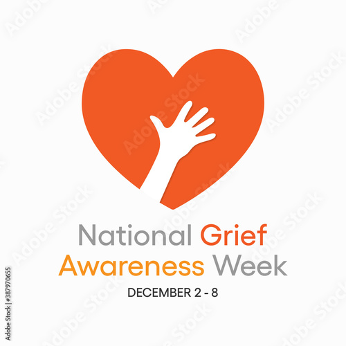Vector illustration on the theme of National Grief awareness week observed each year from December 2nd to 8th.