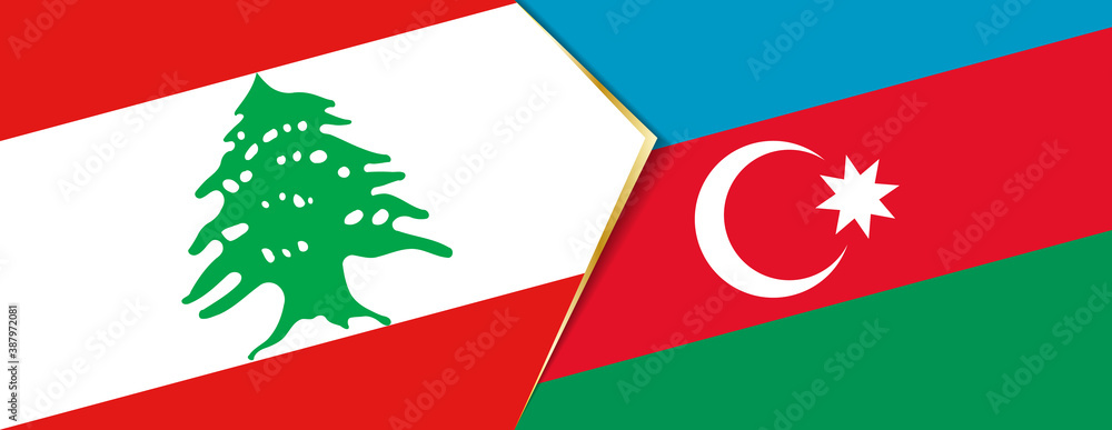Lebanon and Azerbaijan flags, two vector flags. Lebanon and Azerbaijan flags, two vector flags.