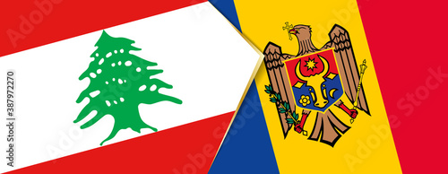 Lebanon and Moldova flags, two vector flags.