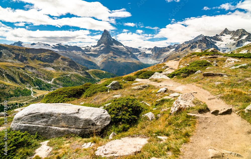 The Swiss Alps with the Matterhorn near Zermatt The Swiss Alps with the Matterhorn near Zermatt