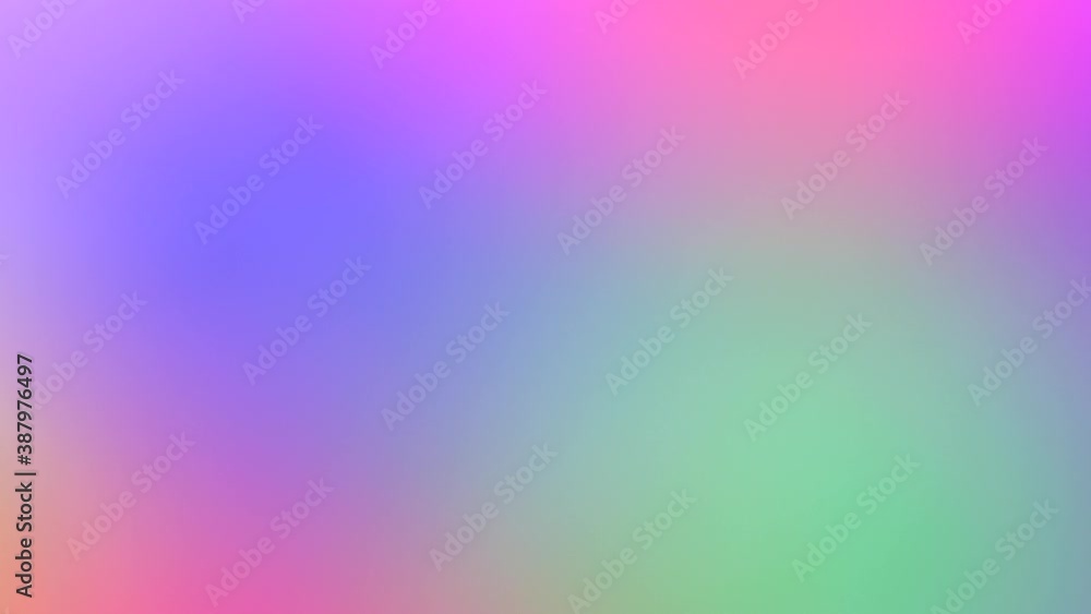 Abstract background of blurred smooth moving neon rainbow, pink, yellow, green, blue colors light flare with gradient. 