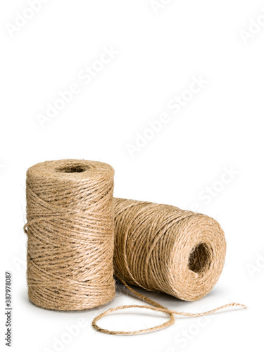 Two hanks of jute twine for work in garden