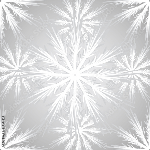 white snowflakes on gray background, pattern © zolotons