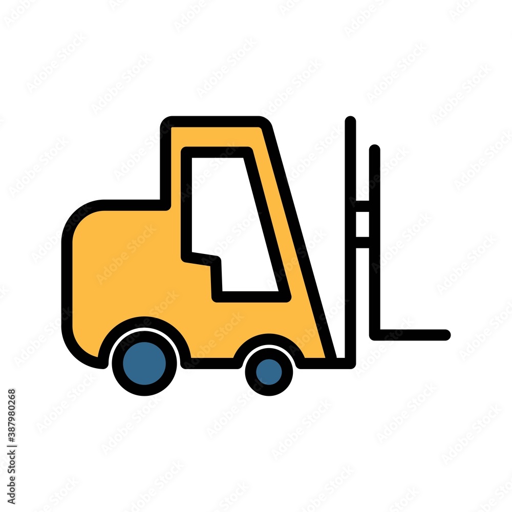 Forklift Flat Icon Vector Logo Template Illustration Forklift Flat Icon Vector Logo Template Illustration