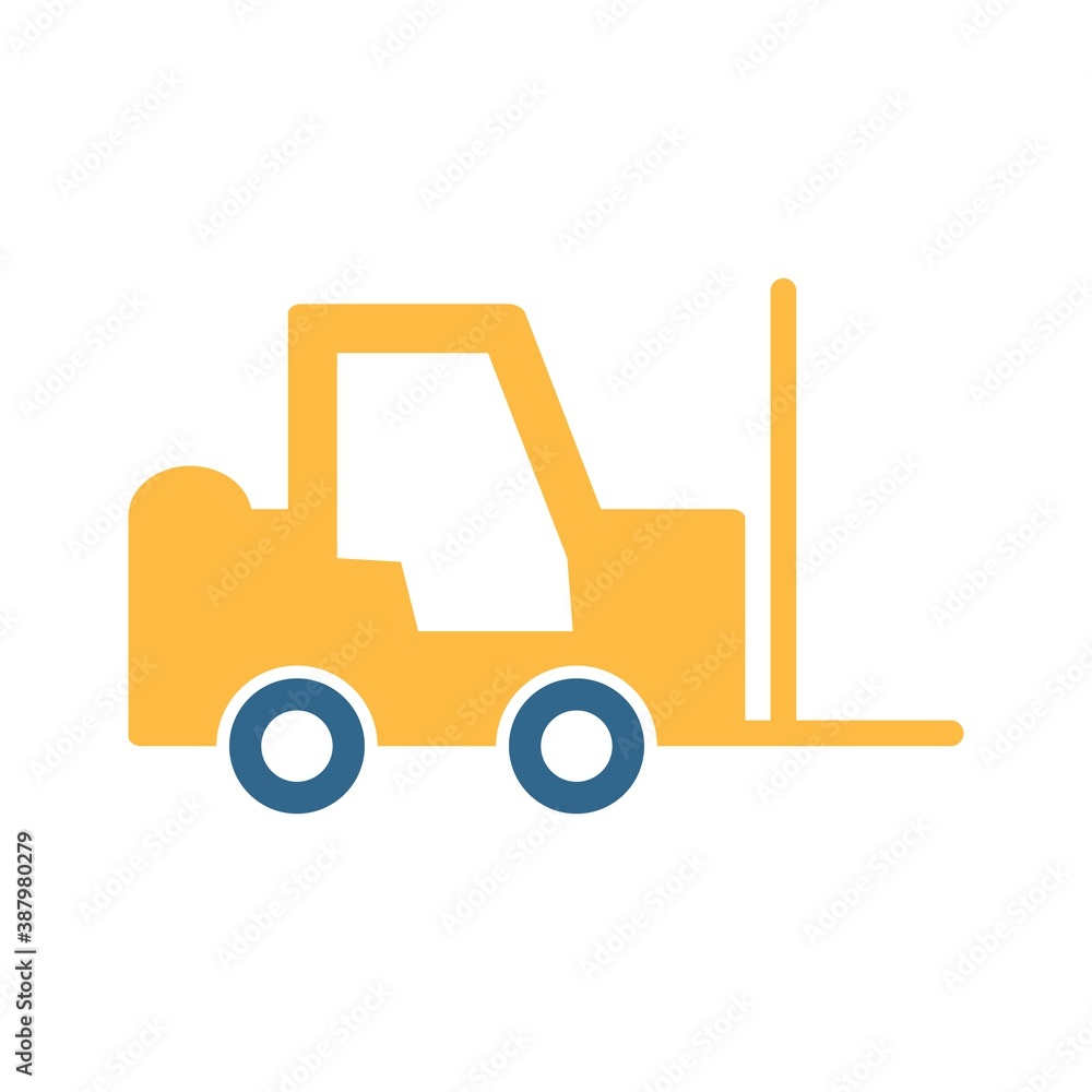 Forklift Flat Icon Vector Logo Template Illustration