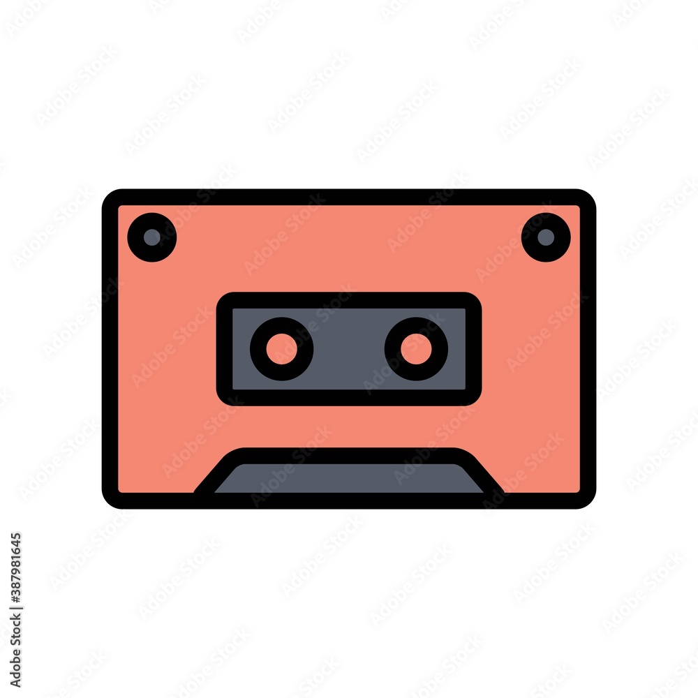 Cassette Flat Icon Vector Logo Template Illustration Cassette Flat Icon Vector Logo Template Illustration