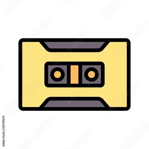 Cassette Flat Icon Vector Logo Template Illustration