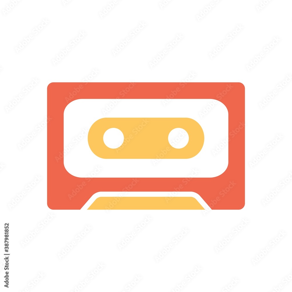 Cassette Flat Icon Vector Logo Template Illustration Cassette Flat Icon Vector Logo Template Illustration
