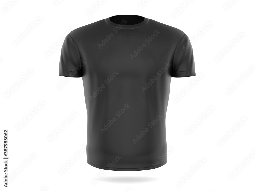 Blank White t-shirt with short sleeve for mockup and branding. 3d render illustration.