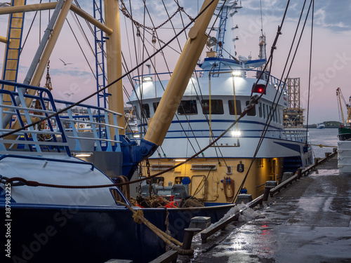 Fishing boat at the harbor of IJmuiden in the Netherlands