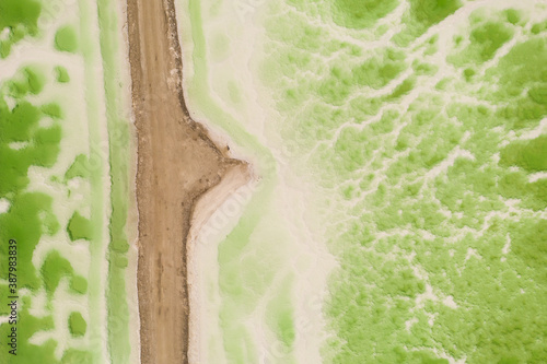The green saline lake, natural lake background.