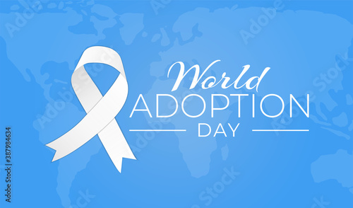 Blue World Adoption Day Background Illustration