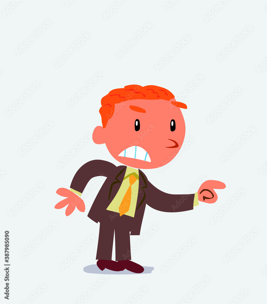 cartoon character of businessman pointing something aggressively cartoon character of businessman pointing something aggressively