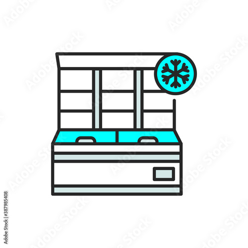 Freezer cold color line icon. Household equipment.