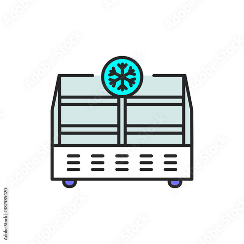 Freezer cold color line icon. Household equipment.