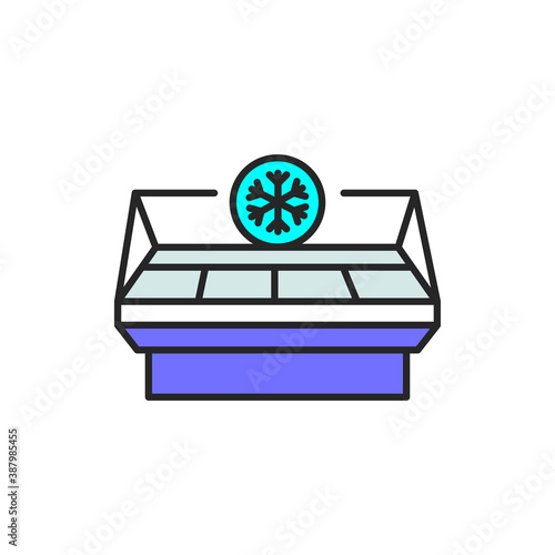 Freezer cold color line icon. Household equipment.