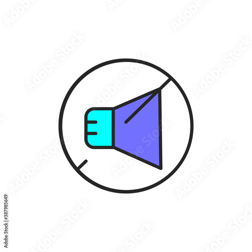 No sound color line icon. Pictogram for web page, mobile app, promo.