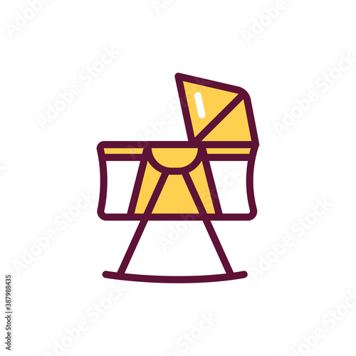 Baby bassinet color line icon. Isolated vector element.