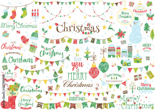 水彩クリスマスイラスト＆ロゴ