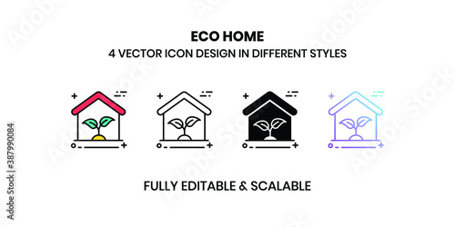 Eco Home Vector illustration icons in different styles