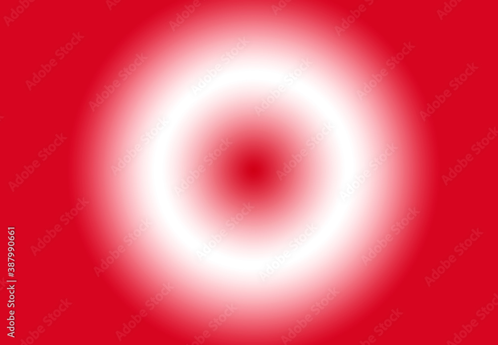 White shining circle on red background