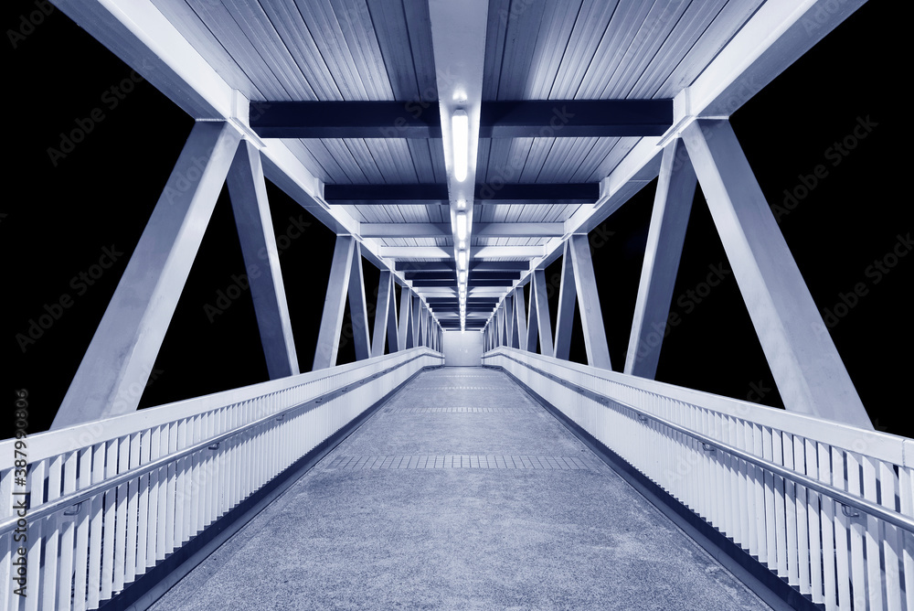 Modern empty foot bridge at night Modern empty foot bridge at night