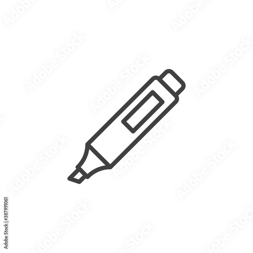 Highlighter pen line icon. linear style sign for mobile concept and web design. Highlighter marker outline vector icon. Symbol, logo illustration. Vector graphics