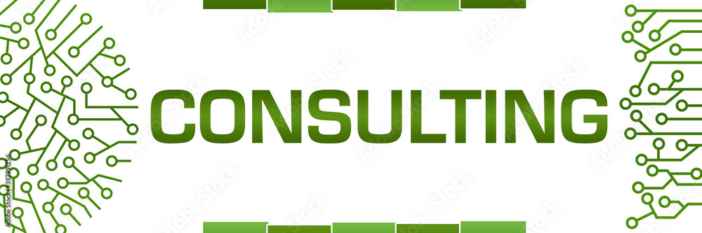 Consulting Green Circuit Circular Left Right Banner 