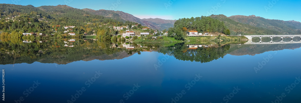 Lake of the Cavado river dam in the area of the Peneda-Gerês National Park, Braga district, traditional province of Minho, Portugal