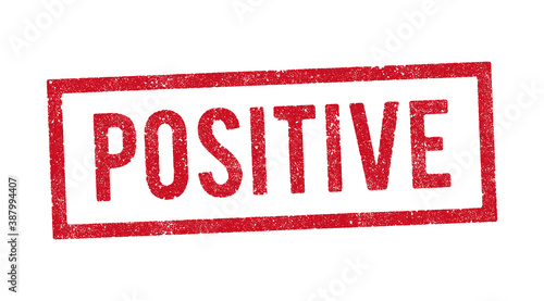 Vector illustration of the word Positive red ink stamp