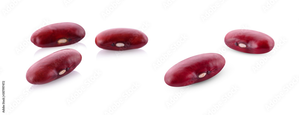 Red beans isolated on white background