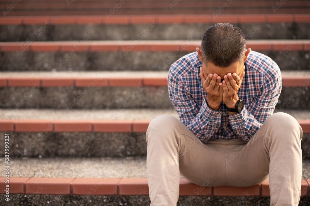 Men who suffer from work and life grief, and unemployment Men who suffer from work and life grief, and unemployment