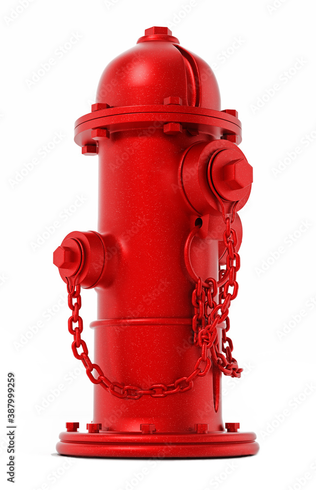Red fire hydrant isolated on white background. 3D illustration Red fire hydrant isolated on white background. 3D illustration