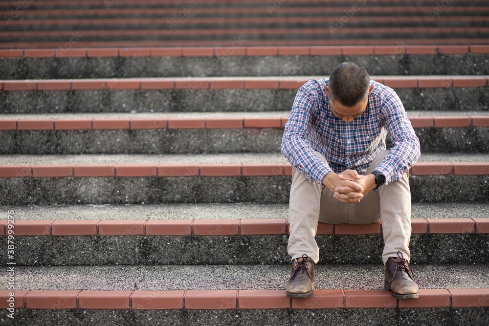 Men who suffer from work and life grief, and unemployment Men who suffer from work and life grief, and unemployment