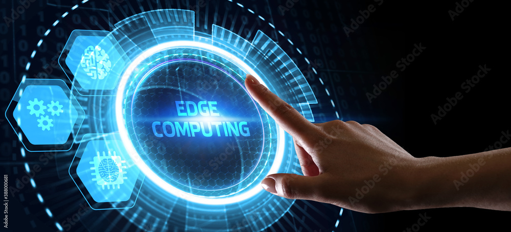 Edge computing modern IT technology on virtual screen. Business, technology, internet and networking concept. Edge computing modern IT technology on virtual screen. Business, technology, internet and networking concept.