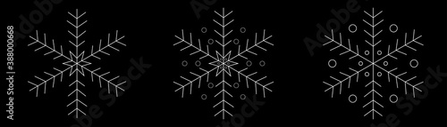 snowflake vector set for cards  invitation  backgrounds