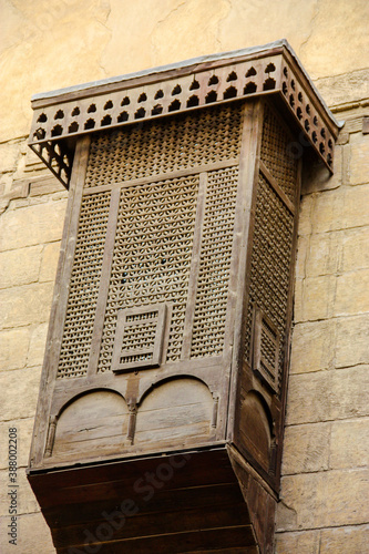 Al Mashrabia- old islamic wooden window- Al Moez Street- Old Cairo photo