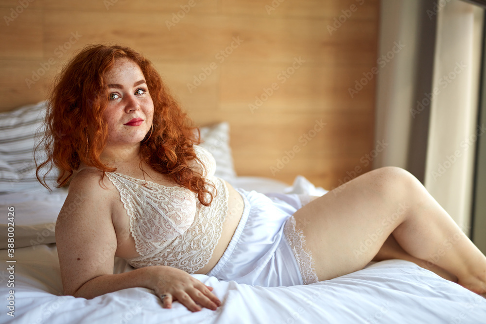 BBW Overweight Pretty Caucasian Woman Showing Off Fat Figure Wearing BBW Overweight Pretty Caucasian Woman Showing Off Fat Figure Wearing