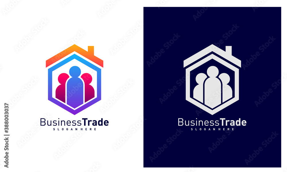 House People logo design vector, Colorful People logo design template, Icon symbol