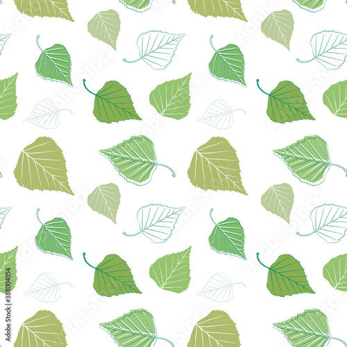 Vector background consisting of birch tree leaves