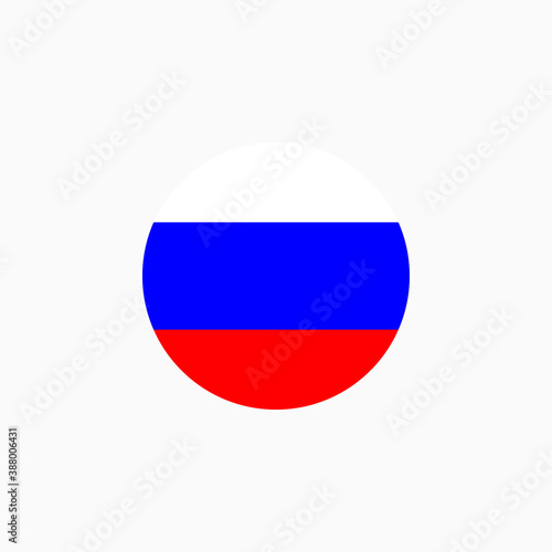 Russian round flag icon. National Russia circular flag vector illustration isolated on white.