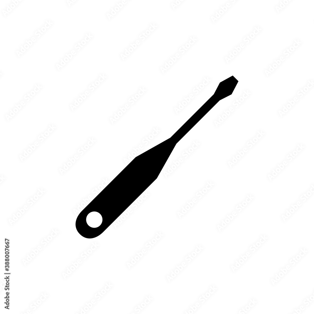 Fototapeta premium Screw driver black icon. Screwdriver outline symbol isolated on white vector isolated on white