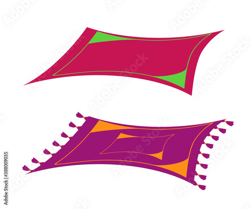Rug on a white background. Cartoon. Vector illustration.