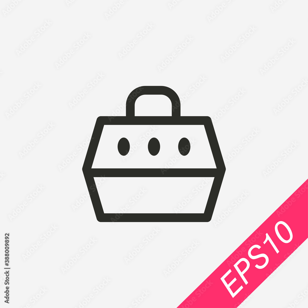 Pet carrying case icon isolated on background. Travel cage symbol modern, simple, vector, icon for website design, mobile app, ui. Vector Illustration Pet carrying case icon isolated on background. Travel cage symbol modern, simple, vector, icon for website design, mobile app, ui. Vector Illustration