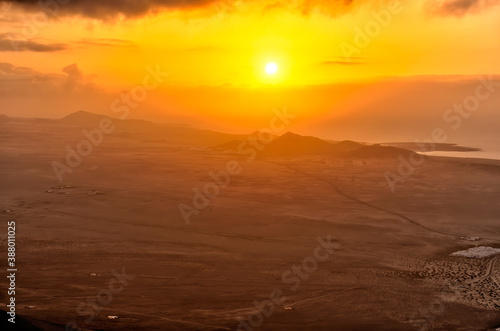 Sunset over Lanzarote Island, HDR Image