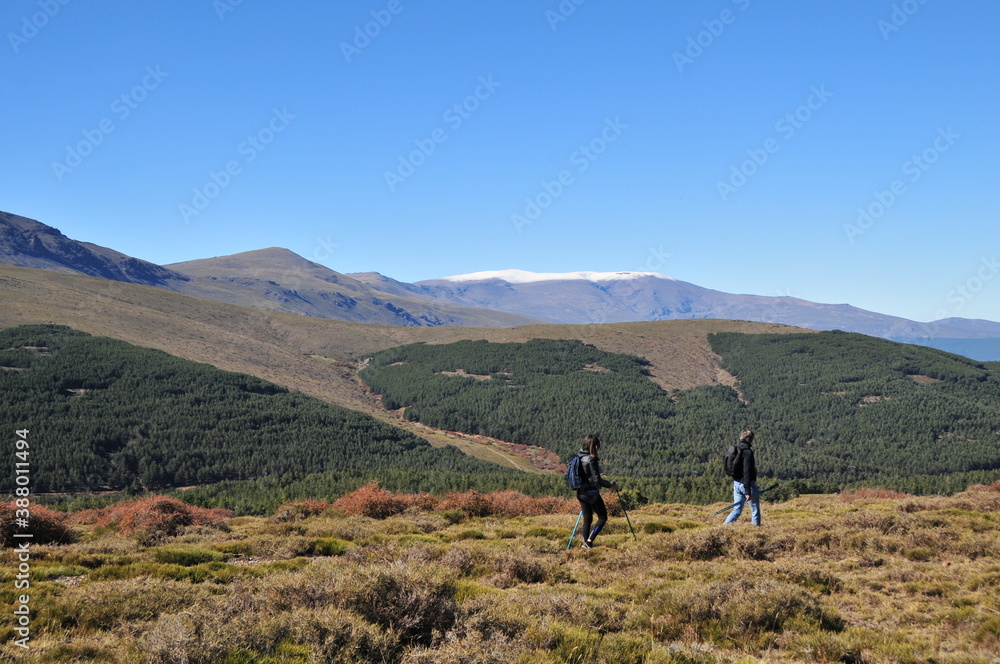 Ascending the highest peak of Almeria's Sierra Nevada, El Chullo (2611 m)