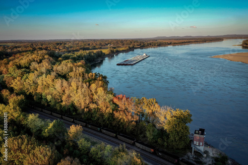 Mississippi River at Cape Girardeau Missouri. Fall 2020. photo