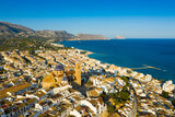 Aerial view of the city of Altea and the picturesque Mediterranean coast. Spain