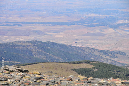 Calahorra castle, Guadix altiplano from the peak El Chullo (2611 m)