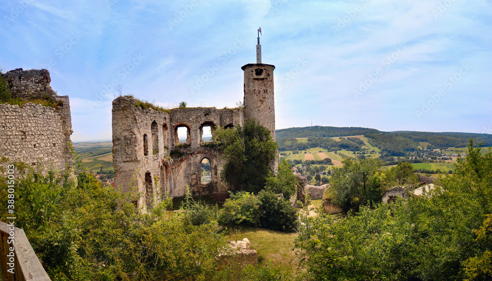 The inner part of the ruins of the medieval castle Falkenstein in Lower Austria The inner part of the ruins of the medieval castle Falkenstein in Lower Austria